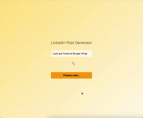 LinkedIn AI Post Generator gif